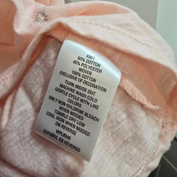 Style & Co Peasant Cold Shoulder Top - Pink with Silver and White Accents - Picture 10 of 11